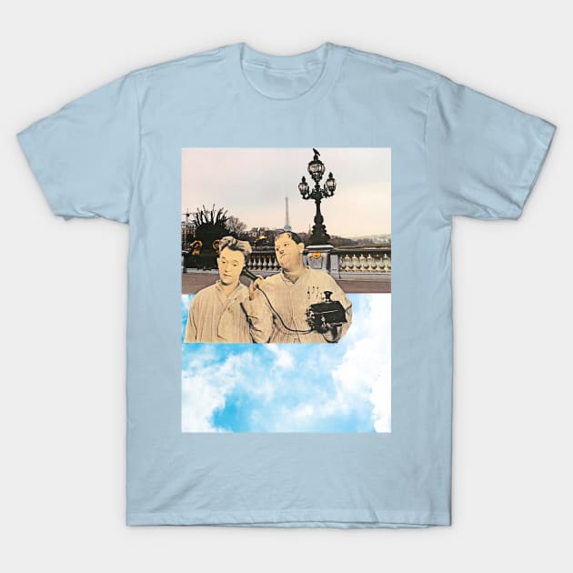 Calling Paris (light blue) T-Shirt by MarisePix